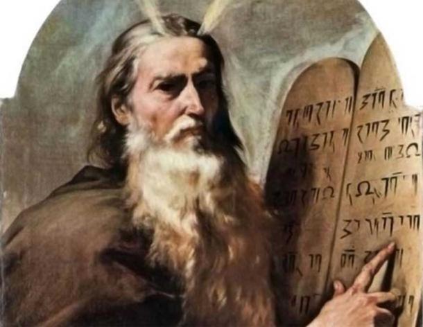 Detail; Moses and the tablets of law. Source: