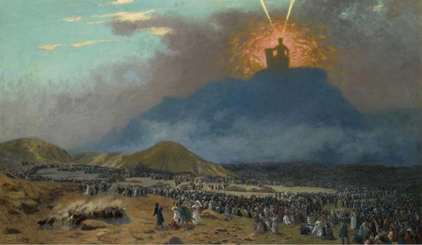 Moses on Mount Sinai (Exodus 19) painting circa 1895–1900 by Jean-Léon Gérôme. (Public Domain)