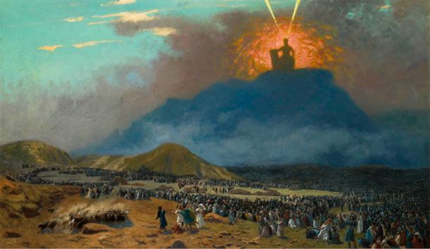 Moisés en el monte Sinaí de Jean-Léon Gérôme.  (Dominio publico)