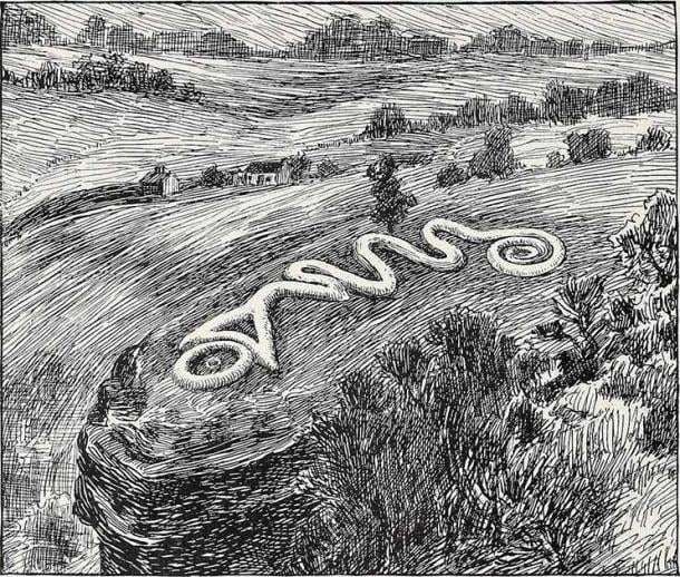 El Gran Montículo de la Serpiente en Ohio es un montículo de efigies que se cree que se construyó alrededor de 1070. (Dominio público)