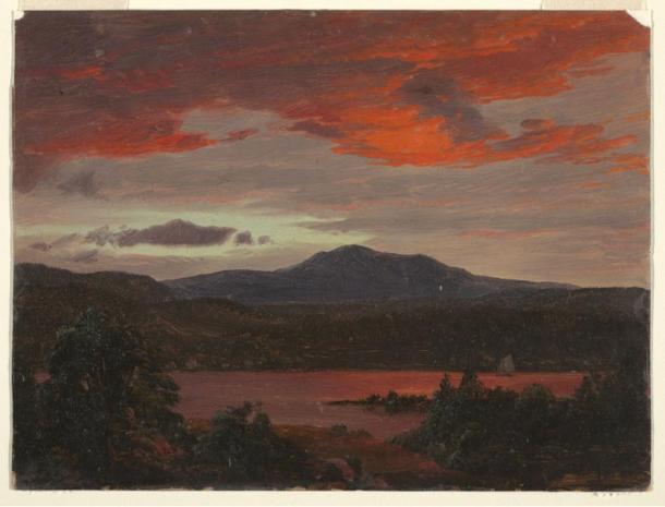 ‘Drawing, Mount Katahdin from Lake Katahdin, Maine, ca. 1853’ by Frederic Edwin Church.