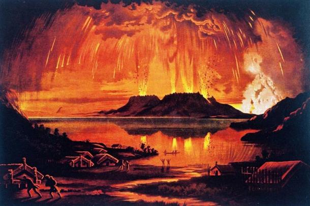Mount Tarawera In Eruption 1886 by Charles Blomfield