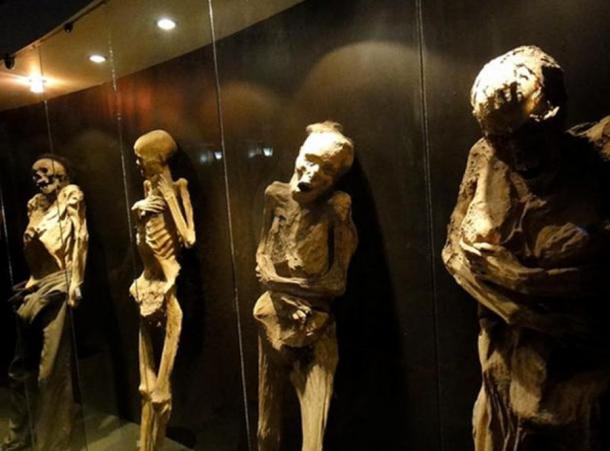 Mummies in the museum in Guanajuato, Mexico. (CC BY SA 4.0)