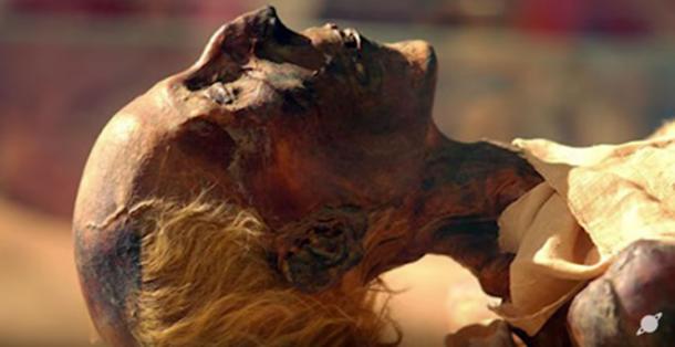 Mummy of 19th dynasty King Rameses II with reddish-blond hair. (YouTube Screenshot)