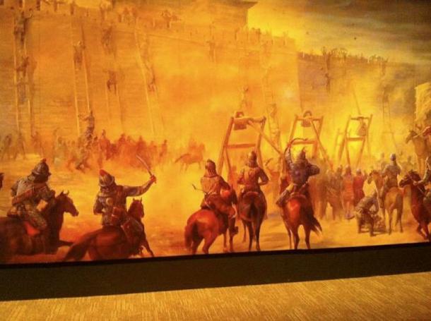 Mural of siege warfare, Genghis Khan Exhibit, Tech Museum San Jose, 2010. (Bill Taroli/CC BY 2.0)