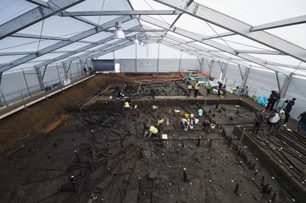 Excavations at the Must Farm site.