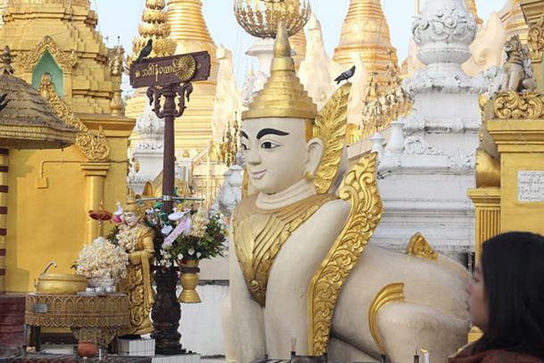 Myanmar Sphinx in Shwedagon pagoda. (CC BY-SA 3.0)