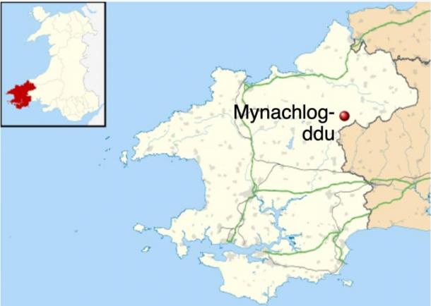 Mynachlog-ddu location within Pembrokeshire, where the bluestone was stolen