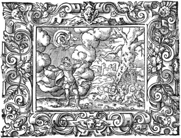 Myrmidons; People from ants for King Aeacus. Engraving by Virgil Solis for Ovid's Metamorphoses Book VII, 622-642. (Public Domain)