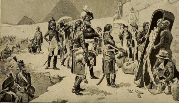 Napoleon Bonaparte in Egypt illustration. 