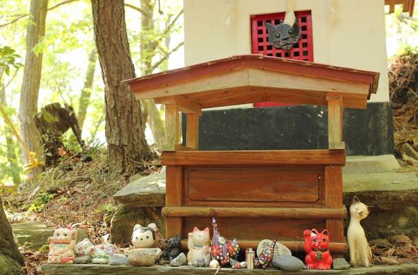 Neko-jinja, the cat shrine on Tashirojima Island, Japan.