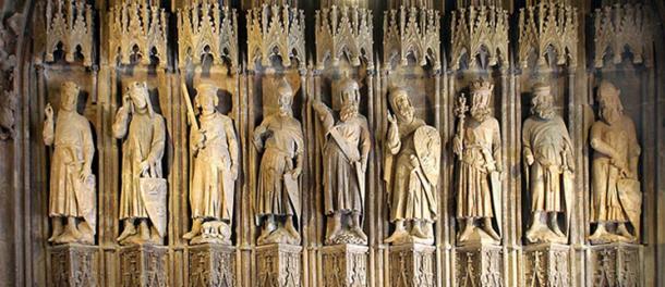 The Nine Worthies: 14th century sculpture in Cologne's historic town hall.