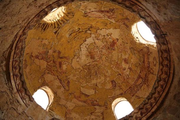 The Northern Hemisphere fresco painted on the domed ceiling of a bath chamber, believed to be the first known representation of heaven on a hemispherical surface. (flowcomm / CC BY 2.0)