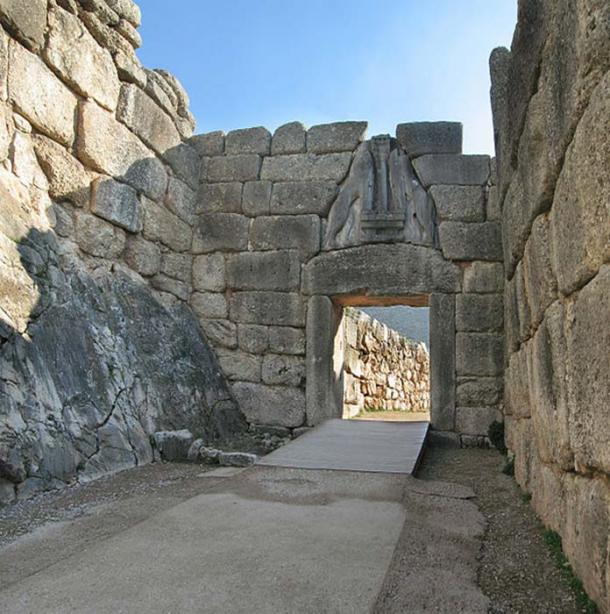 Now only ruins - The Bronze Age Lion Gate at Mycenae.