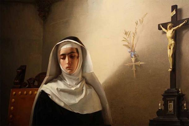 Nuns are the mostly commonly associated veil-wearing Christians. 17th century painting detail of the Nun of Monza by Giuseppe Molteni (Mark Cartwright / CC BY NC SA 4.0)