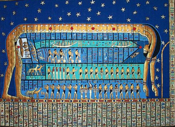 Nut, goddess of sky and heavenly bodies in Ancient Egypt.