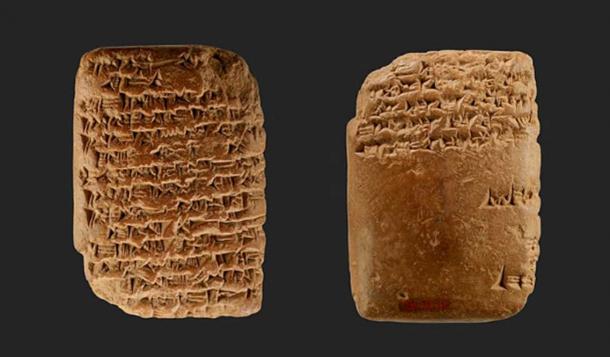 Obverse (CC0) and reverse (CC0) of an Amarna letter: Royal Letter from Ashur-uballit, the king of Assyria, to the king of Egypt.