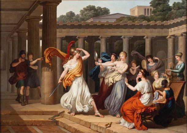 Odysseus Recognizes Achilles Amongst the Daughters of Lycomedes, by Louis Gauffier. (Public domain)