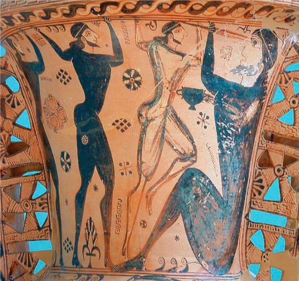 Ulises y su tripulación ciegan al más famoso de los cíclopes conocido como Polifemo. Detalle de un ánfora proto-ática, hacia el 650 a. (Napoleón Vier / CC BY-SA 3.0)