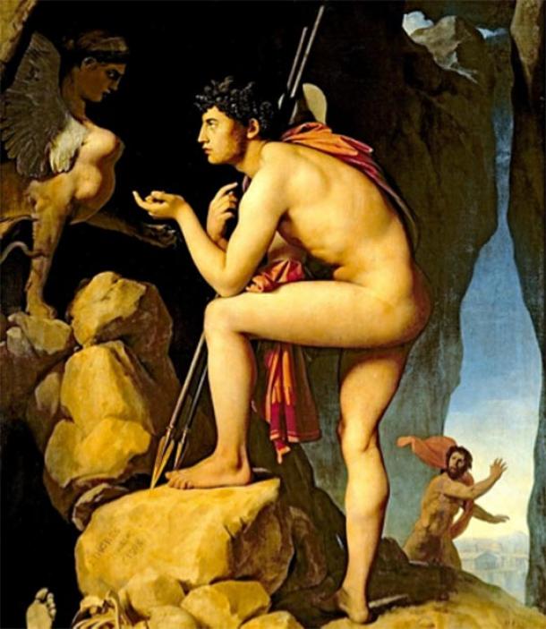Oedipus explains the truth of the riddle to the Sphinx. (Lewenstein / Public Domain)