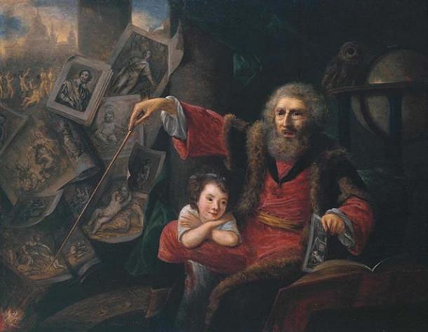 Oil sketch for Hone's satirical painting The Pictorial Conjuror, 1775