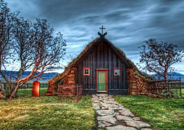 Old Icelandic church. 