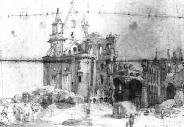 Old St. Paul's Cathedral in ruins after the Great Fire of London. (Bishonen / Public Domain)