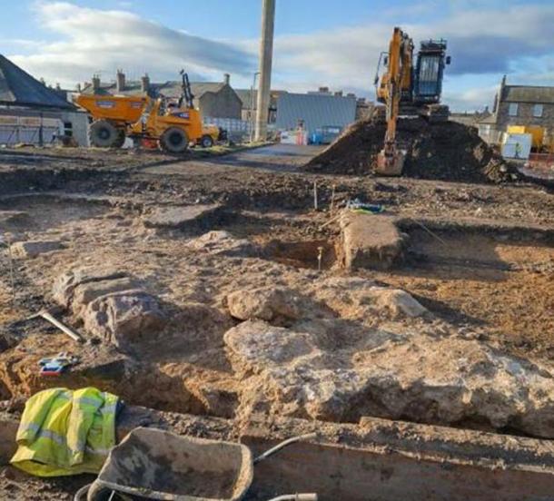 The Old Berwick Hospital demolition unveiled these odd fortification walls that seem to face in directions where there was nothing to defend. (Northumbria Healthcare NHS Foundation Trust)