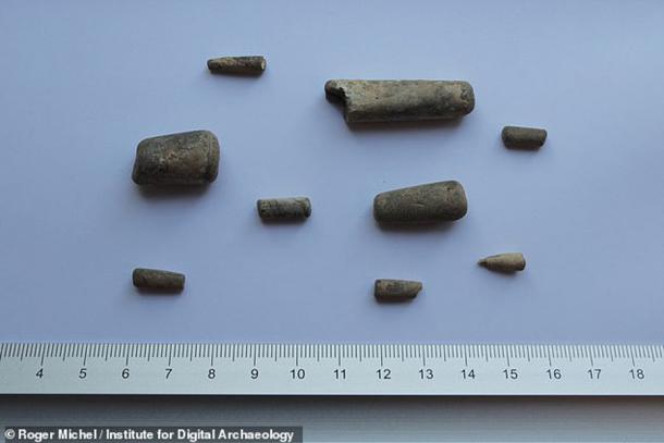 Though evidence of the medieval village of Olletorp have yet to be found, archaeologists did find an pieces of prehistoric worked antler at the Althorp estate. (Roger Michel / Institute for Digital Archaeology) 
