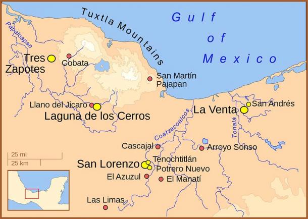 Olmec sites. (Madman2001 / CC BY-SA 3.0)