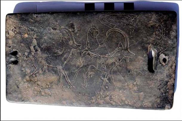 On one of the coal buckles Scythian-style engravings can be seen. Image: Marina Kilunovskaya