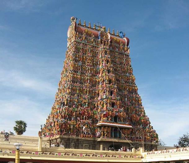 One of the Gopuram of Meenakshi Temple at Madurai