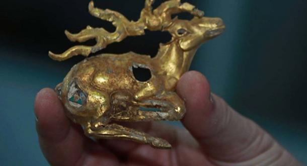 One of the gold figurines found in the treasure. (akimat of the East Kazakhstan region)