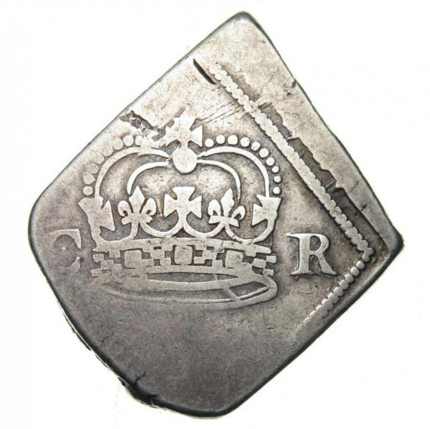 Una de las monedas de plata martilladas, encontrada en la misma zona. (Martineros Hansons)