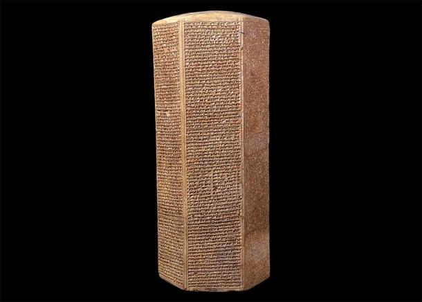 One Sennacherib’s Prisms, known as the Taylor Prism, is on display at the British Museum in London. (British Museum / CC BY-NC-SA 4.0)