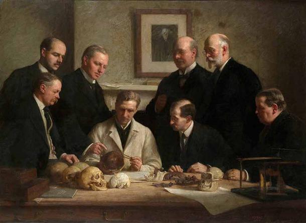The practice of using paleontology and archaeology for the construction of a nationalistic narrative is nothing new. The Piltdown man was an elaborate hoax back in 1953. (Public domain)