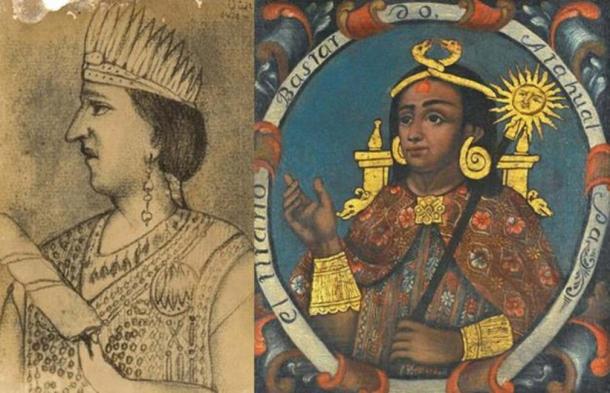 Paccha Duchicela XVI (Public Domain) and Atahualpa. Brooklyn Museum. (Public Domain)