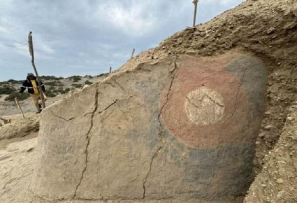 Painted plastered panel. 