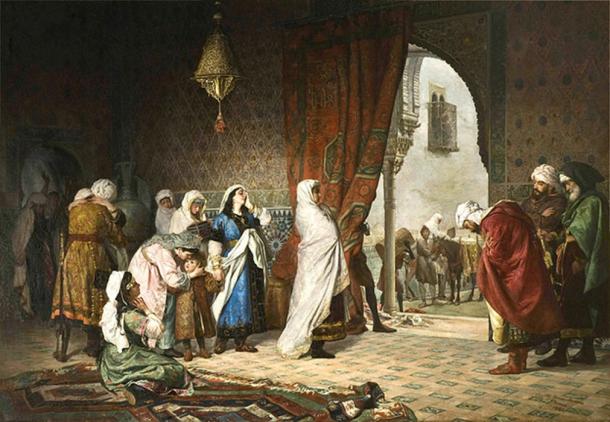 Painting depicting Sayyida al-Hurra’s family moments after the fall of Granada. (Macucal / Public Domain)