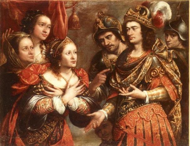 Painting titled “The Family of Darius III in front of Alexander the Great” by Justus Sustermans.