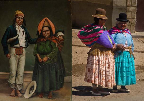 Left: Painting of Aymara Indians circa 1890-1892. (Public domain) Right: Modern-day Aymara indigenous women. (Pedro Szekely / CC BY 2.0)