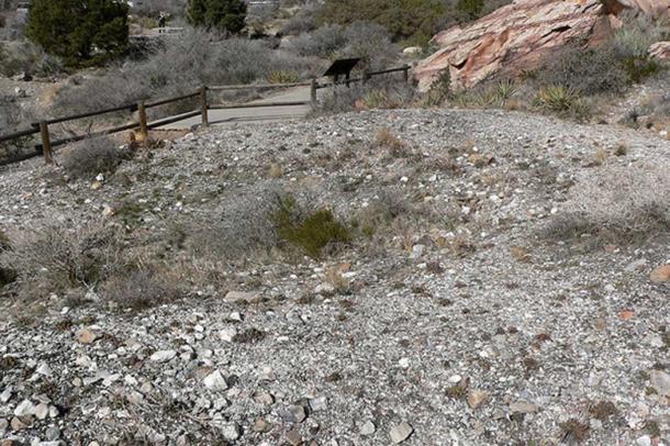 A Paiute agave roasting pit near Willow Spring, Red Rock Canyon, southern Nevada