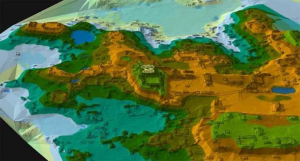 Palace Acropolis at the Maya city of El Peru-Waka in northern Guatemala. 