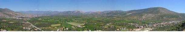 Panoramic view of the Milas Plain, Turkey. Click for large image.