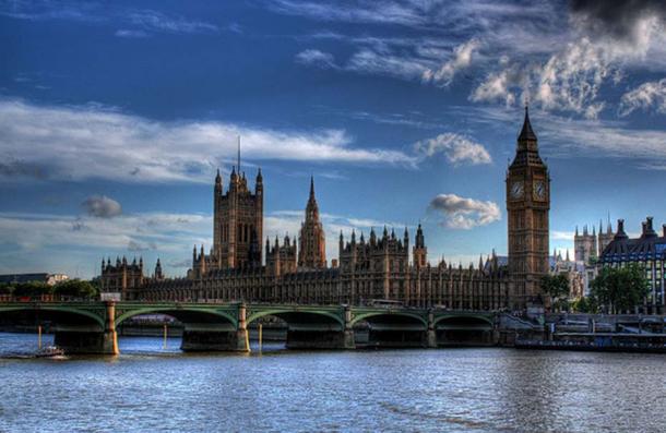 Parliament and Westminster Bridge. 