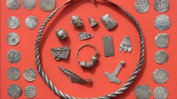 Part of the silver Bluetooth treasure found in Germany. (YouTube Screenshot)