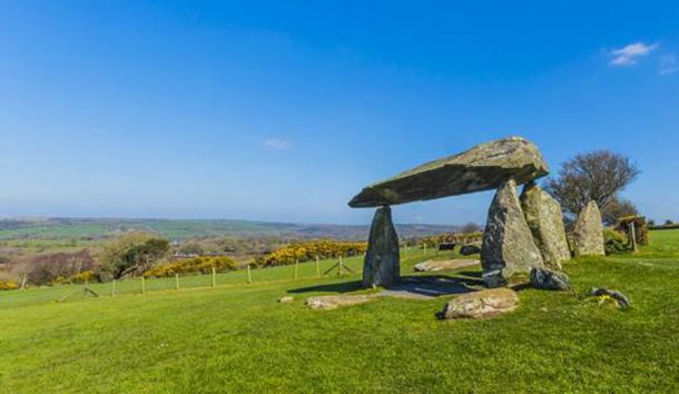The Pentre Ifan Neolithic Burial Chamber, West Wales, UK, which connects to the changes experienced in prehistoric Britain as Early European Farmers changed the landscape. (Tony Martin Long / Adobe Stock)