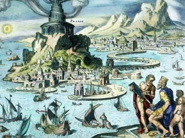 Pharaohs of Alexandria: Idealized representation of the Bay of Alexandria.