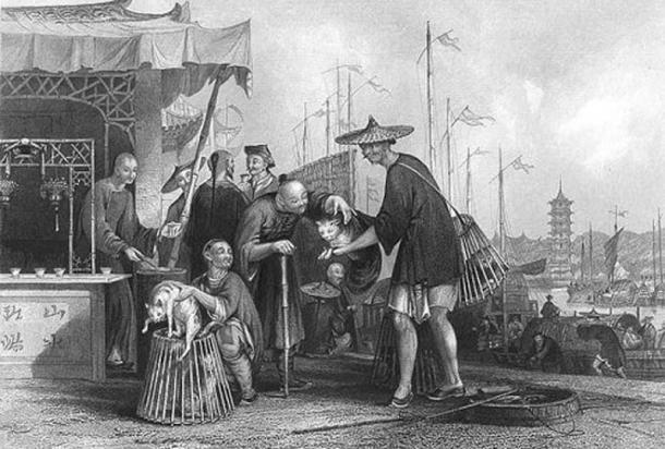 Philippian people trading goods.