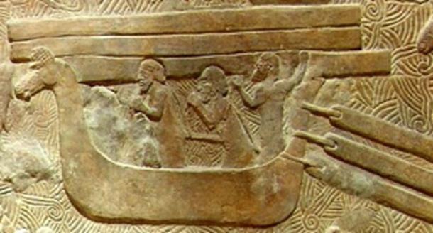 Phoenician ship (hippos). Relief from the palace of Sargon II at Dur-Sharrukin (now Khorsabad). Louvre. (Public Domain)